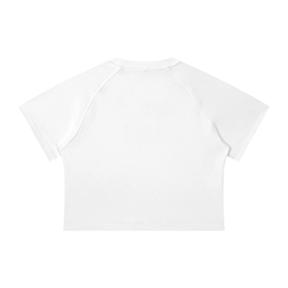 Y2K Girl Women's Mineral Wash Raglan Crop T-Shirt