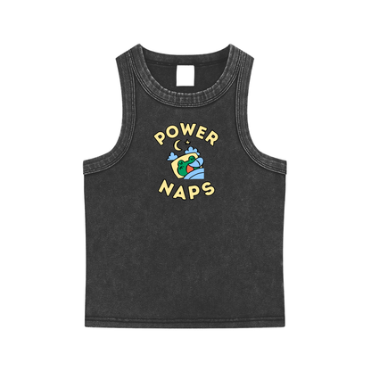 Power Naps Frog Snow Washed Tank Top