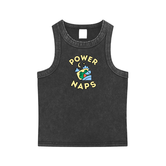 Power Naps Frog Snow Washed Tank Top