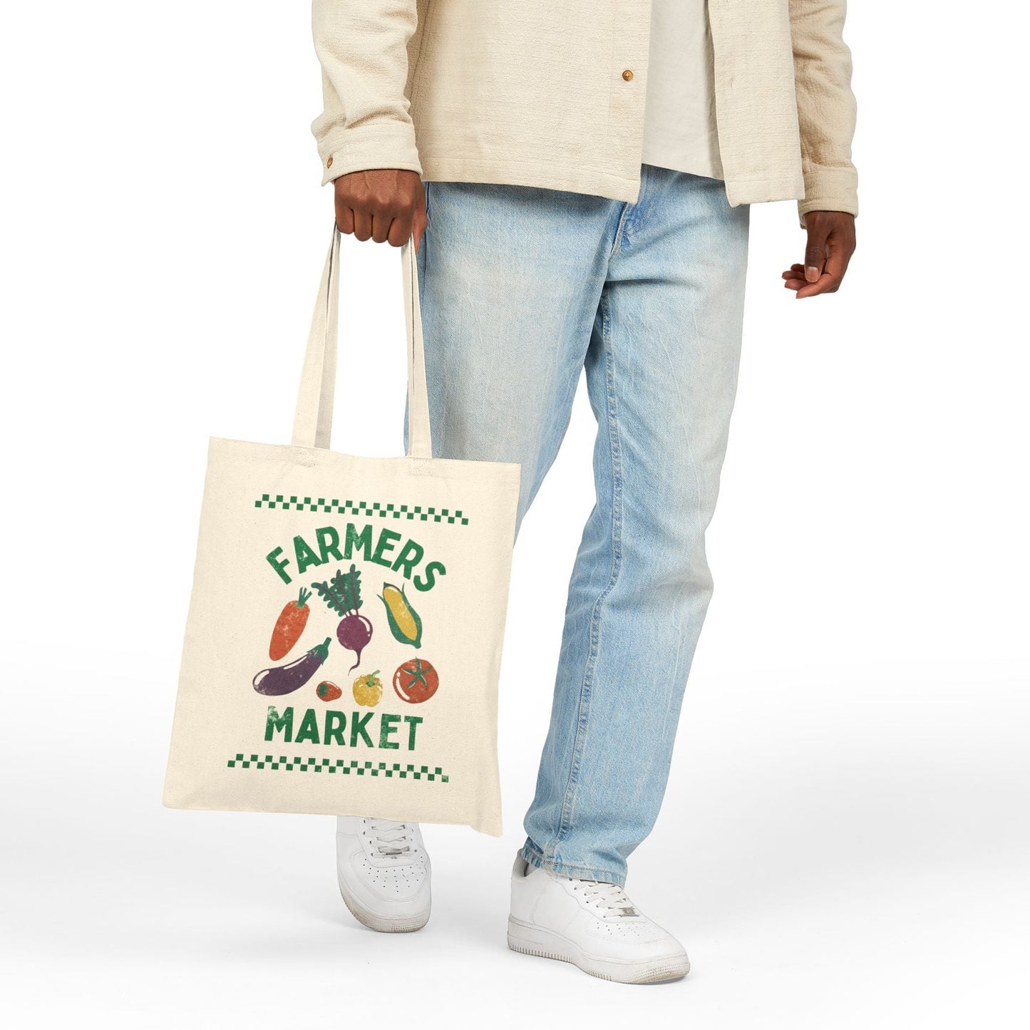 Farmers Market Cotton Canvas Tote Bag