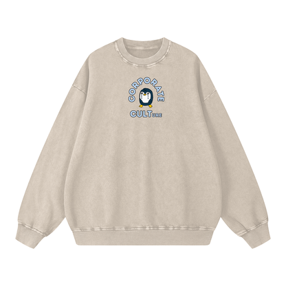 Poor Penguin Acid Wash Oversize Sweatshirt