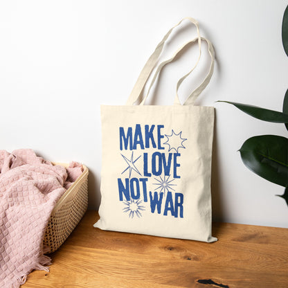 Make Love Not War Cotton Canvas Tote Bag