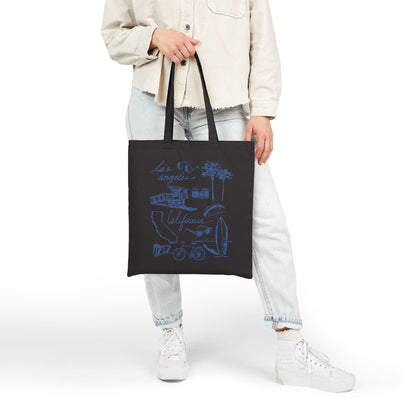 Los Angeles Cali Sketch Art Cotton Canvas Tote Bag
