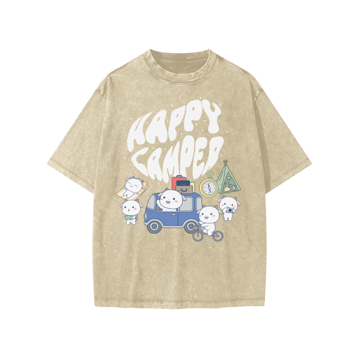 Happy Camper Snow Washed KIDS Tee