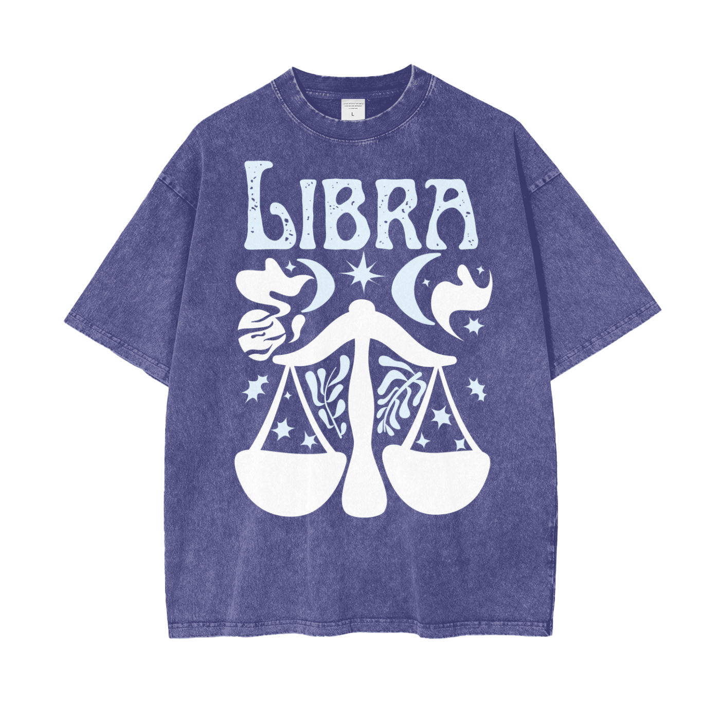 Zodiac Libra Psychedelic Snow Washed T-Shirt