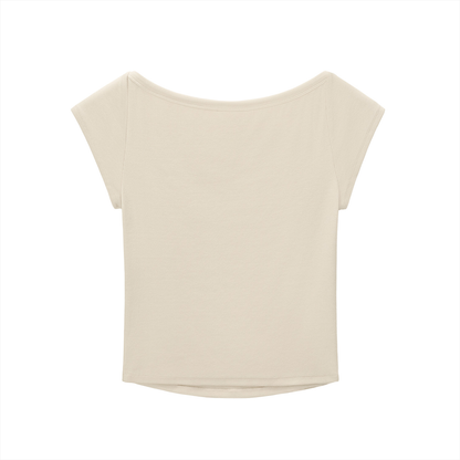 California Retro Wide Scoop Neck 90s Slub T-shirt