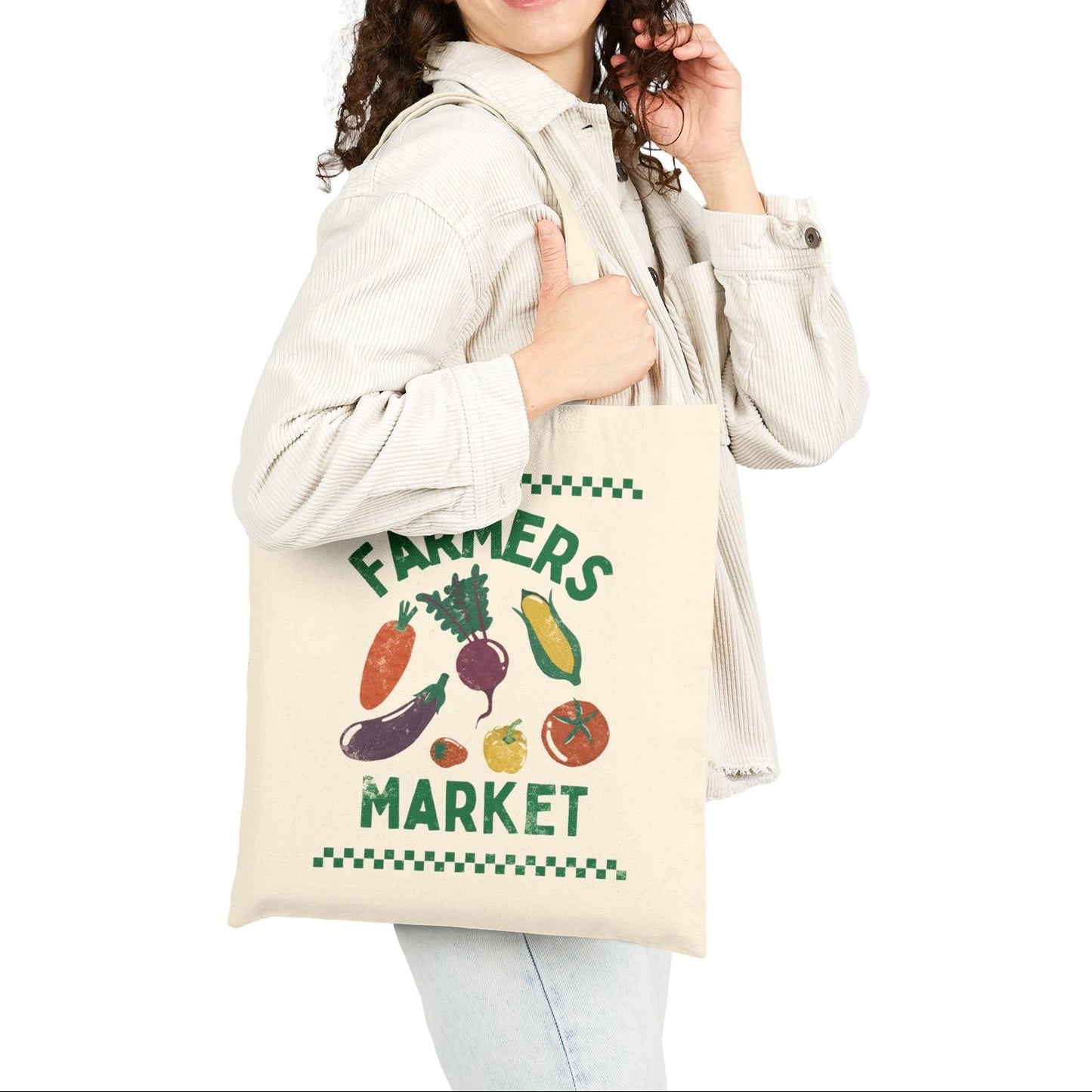 Farmers Market Cotton Canvas Tote Bag