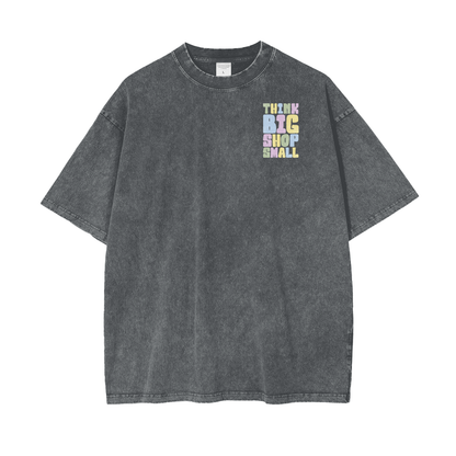 Think Big Unisex Oversize Snow Washed T-Shirt