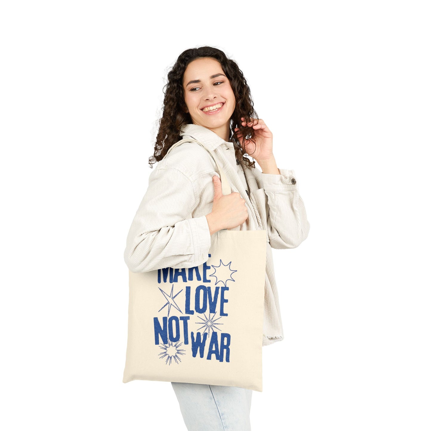 Make Love Not War Cotton Canvas Tote Bag