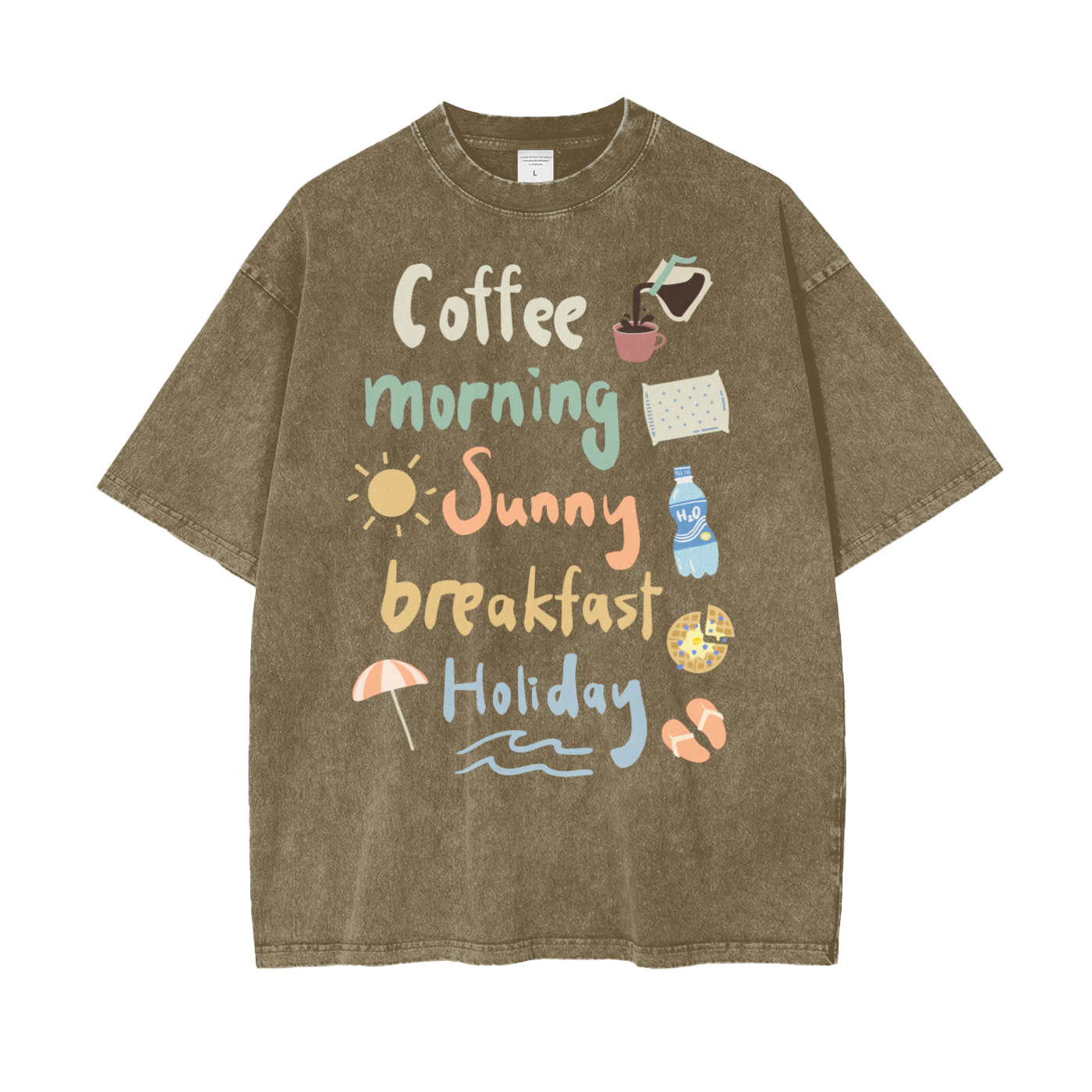 Morning Coffee Unisex Oversize Snow Washed T-Shirt