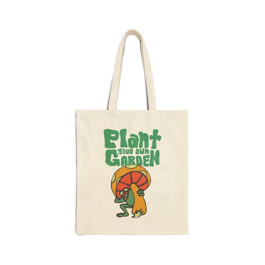 Garden Toad Cotton Canvas Tote Bag