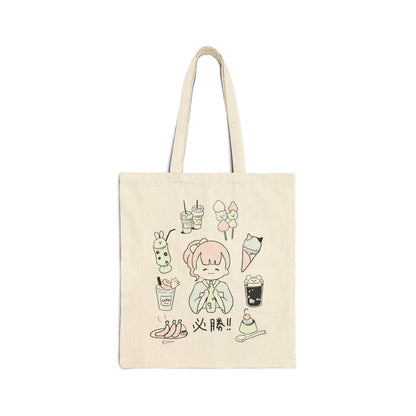 Kawaii Foods Cotton Canvas Tote Bag