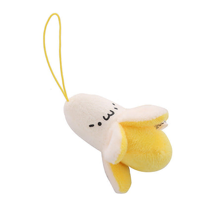 Silly Peeled Banana Mobile Phone Charm Plush Accessory ~3inch