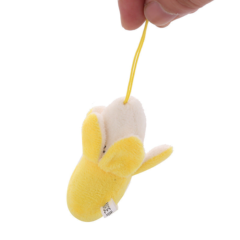 Silly Peeled Banana Mobile Phone Charm Plush Accessory ~3inch