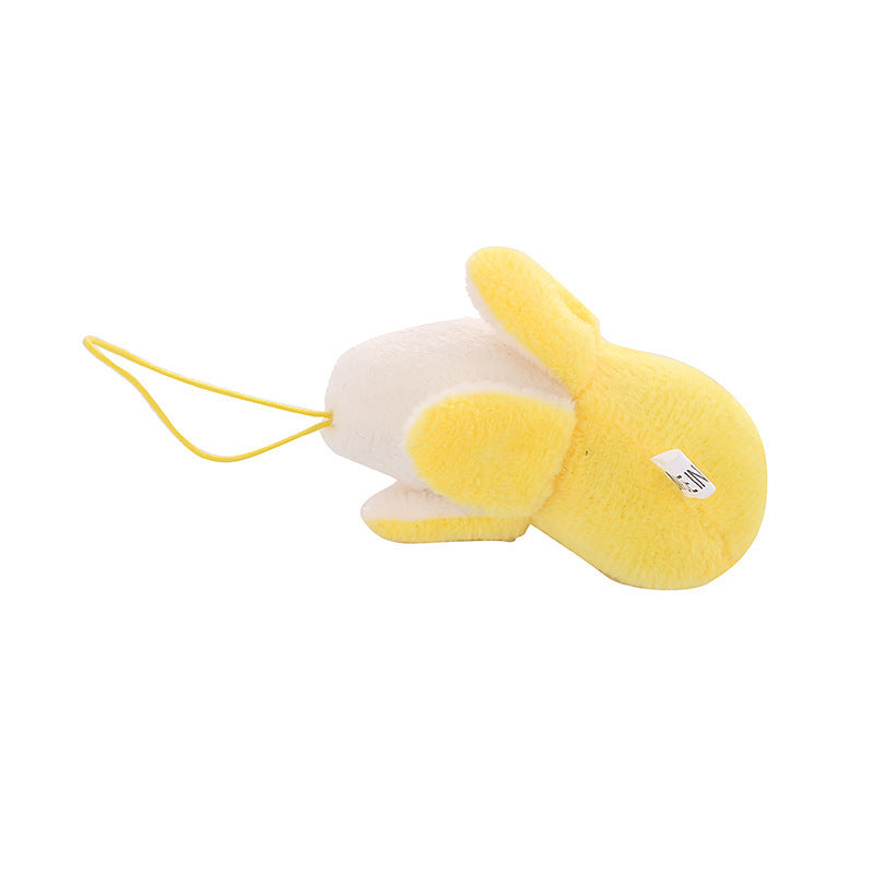 Silly Peeled Banana Mobile Phone Charm Plush Accessory ~3inch