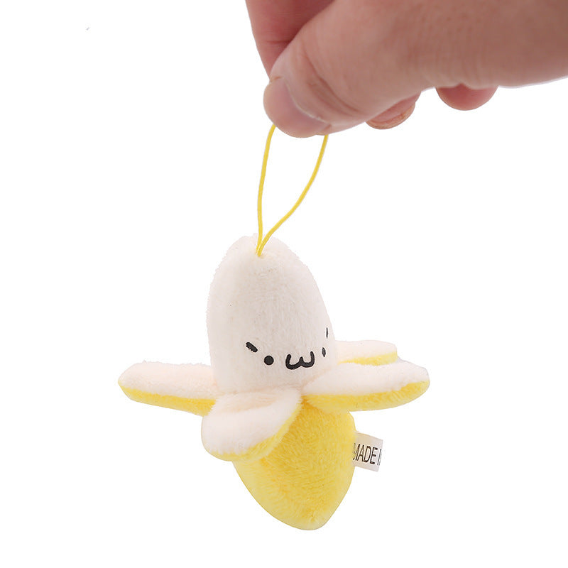 Silly Peeled Banana Mobile Phone Charm Plush Accessory ~3inch