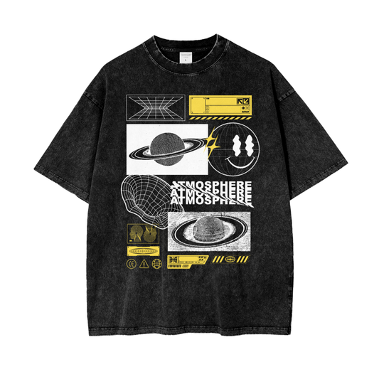 Planet Atmosphere Oversize Snow Washed T-Shirt