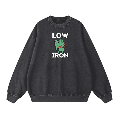 Low Iron Frog Acid Wash Oversize Sweatshirt