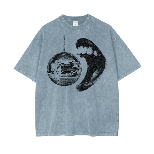 Disco Gumball Unisex Oversize Snow Washed T-Shirt