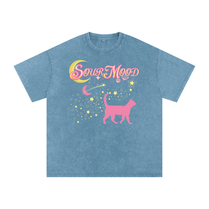 Anime Sour Mood Acid Wash Oversize T-Shirt