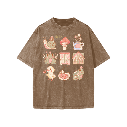 Cottage Frogs Snow Washed KIDS Tee