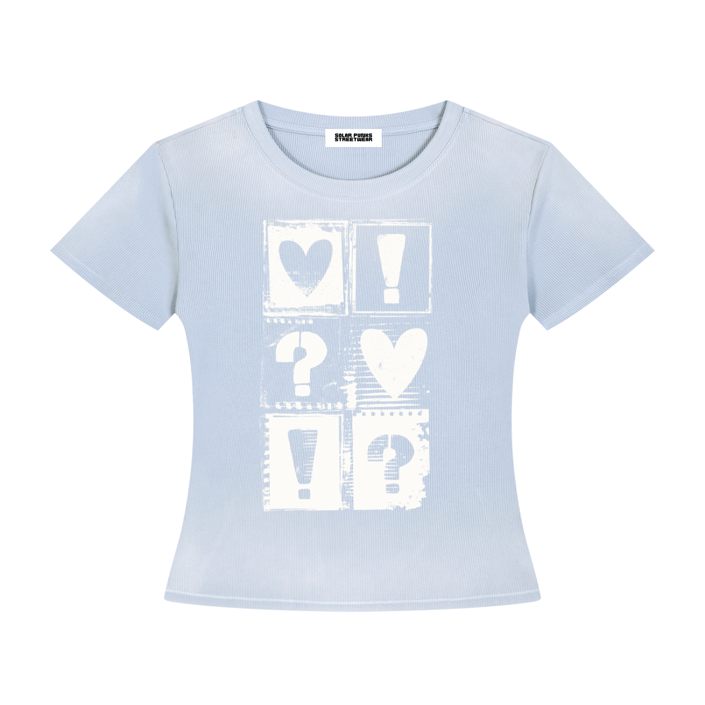 Heart Marks Grunge Punk Sun-Fade Washed T-Shirt