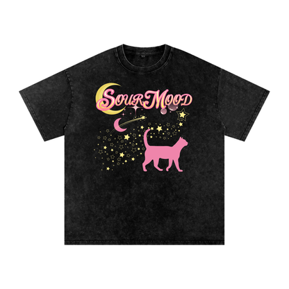 Anime Sour Mood Acid Wash Oversize T-Shirt