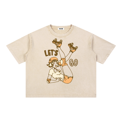 Roller Girl Mineral Wash Boxy Cotton T-Shirt