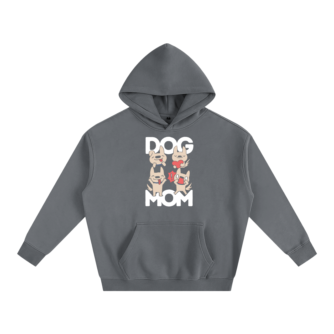 Dog Mom Oversize Fleeced Hoodie