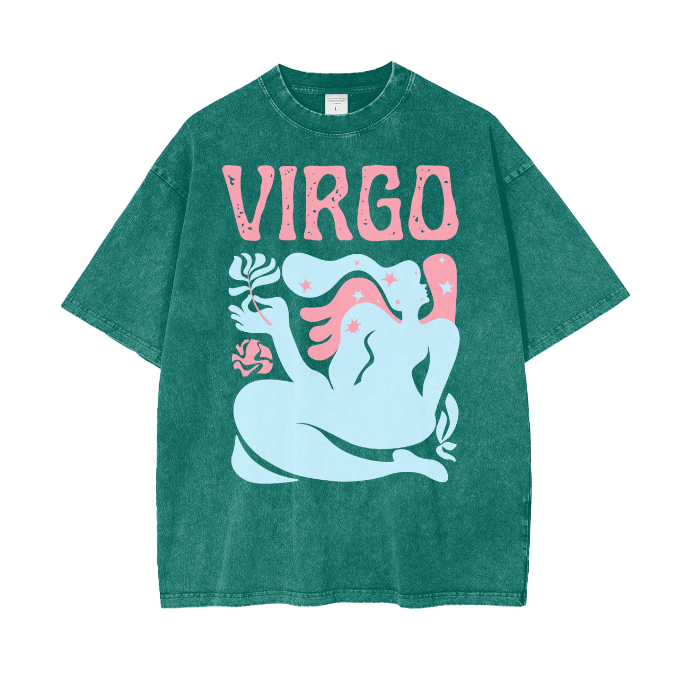 Zodiac Virgo Psychedelic Snow Washed T-Shirt