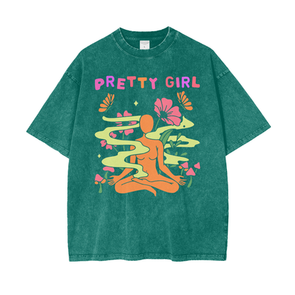 Nature Girl Unisex Oversize Snow Washed T-Shirt
