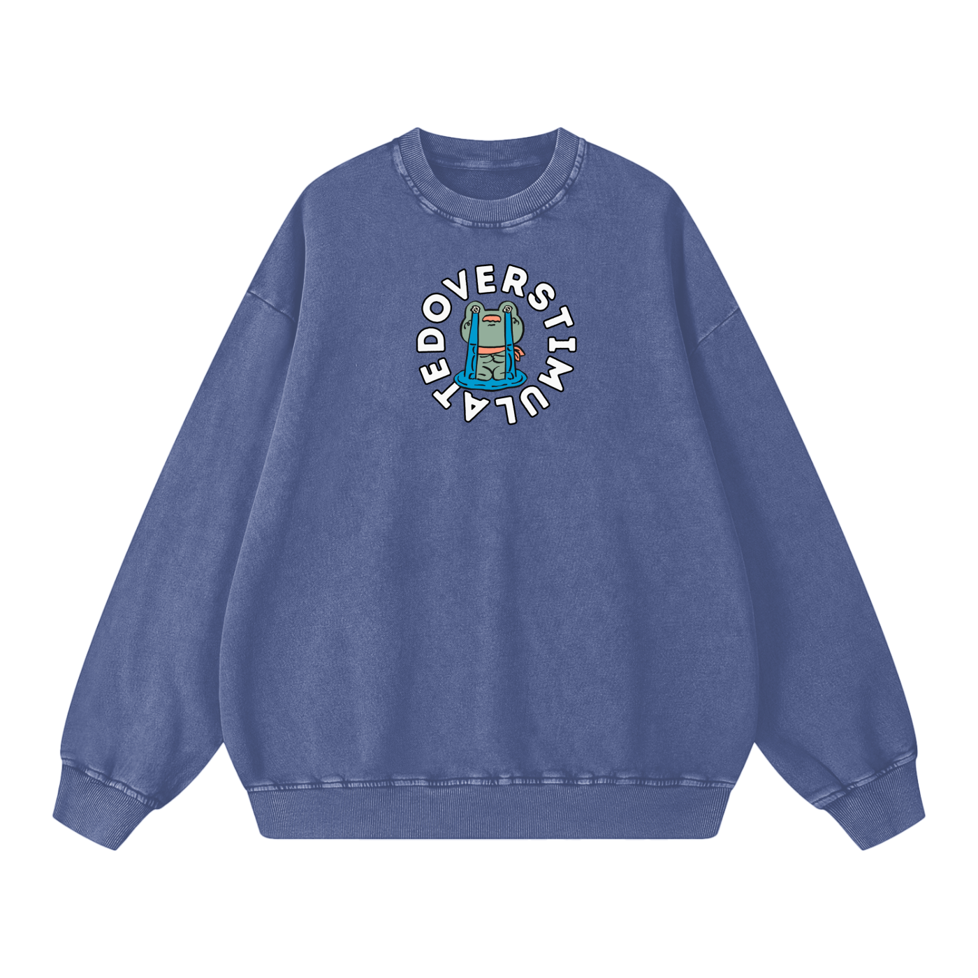 Overstimulated Frog Acid Wash Oversize Sweatshirt