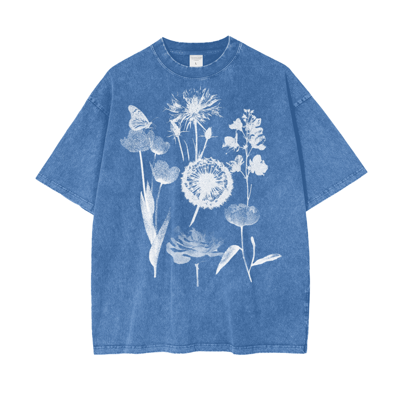 Film Flowers Unisex Oversize Snow Washed T-Shirt