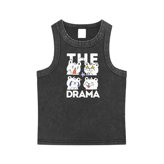 Polar Drama Bear Snow Washed Tank Top