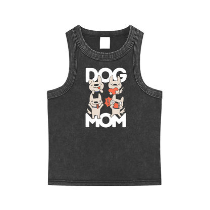 Dog Mom Snow Washed Tank Top