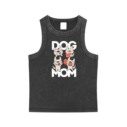 Dog Mom Snow Washed Tank Top