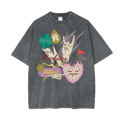 Rockstar Unisex Oversize Snow Washed T-Shirt