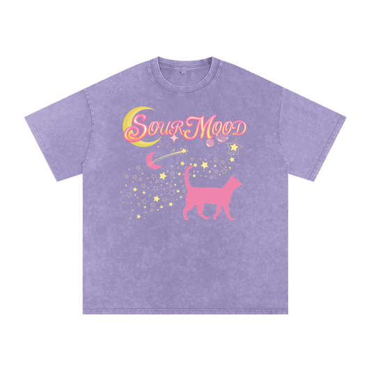 Anime Sour Mood Acid Wash Oversize T-Shirt