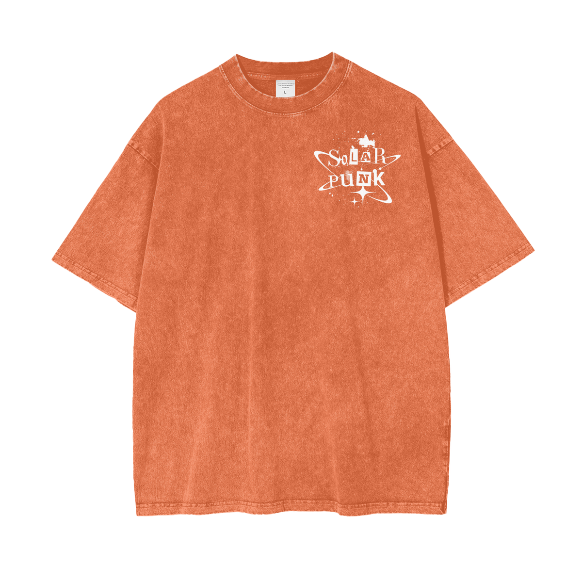 Solar Punk Rising Frt/Bck Oversize Snow Washed T-Shirt