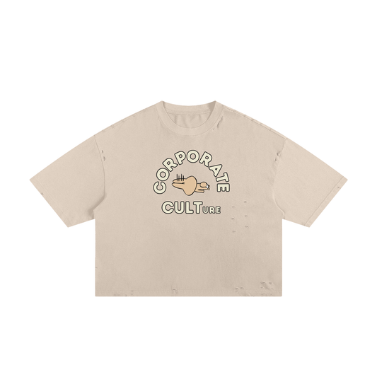 Corp Cult Bunny Unisex Classic Frayed Boxy Tee