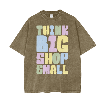 Think Big Unisex Oversize Snow Washed T-Shirt