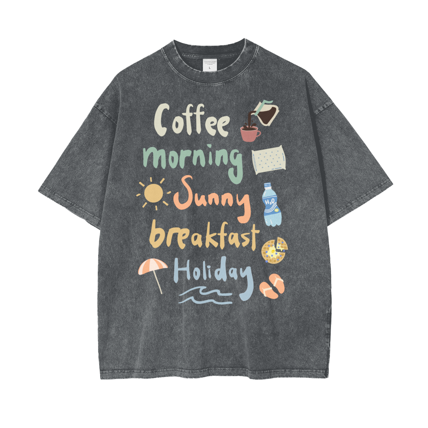 Morning Coffee Unisex Oversize Snow Washed T-Shirt
