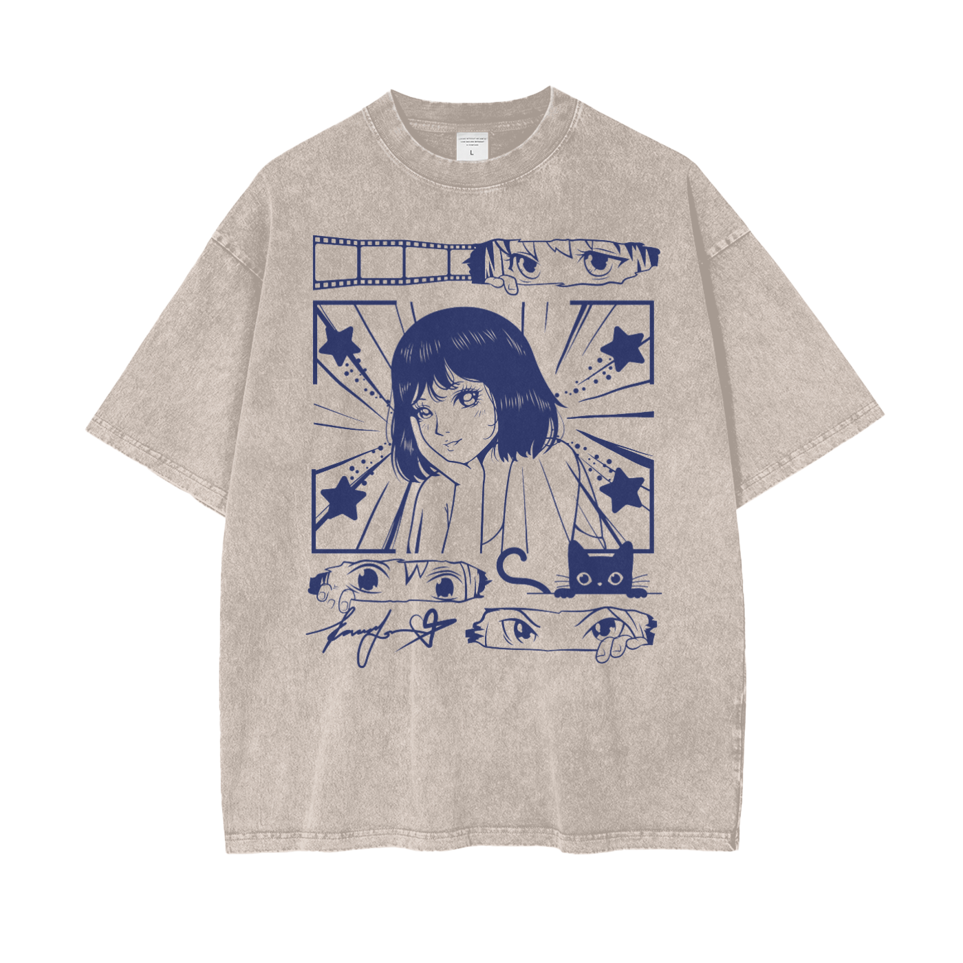Anime Film Idol Unisex Oversize Snow Washed T-Shirt