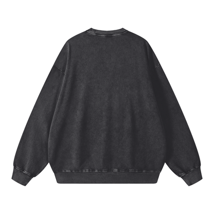 Overstimulated Frog Acid Wash Oversize Sweatshirt