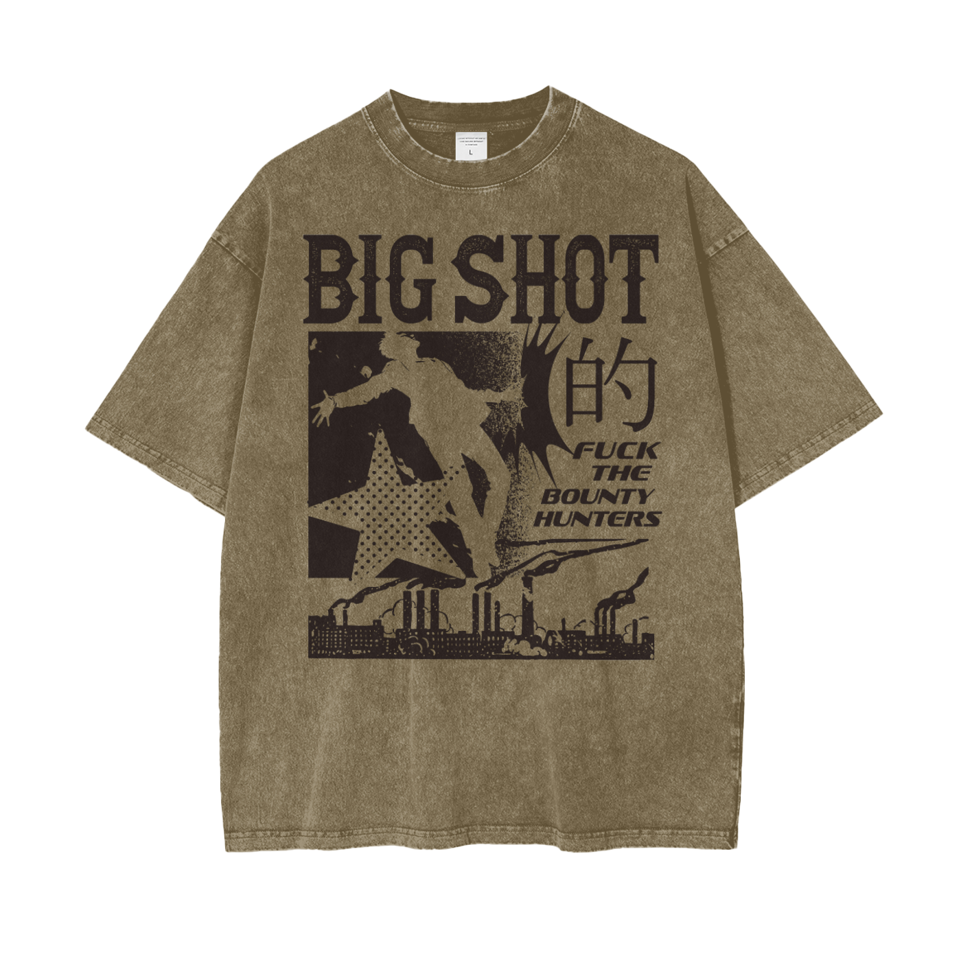 Anime Big Shot Unisex Oversize Snow Washed T-Shirt