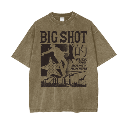 Anime Big Shot Unisex Oversize Snow Washed T-Shirt