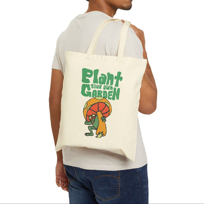Garden Toad Cotton Canvas Tote Bag
