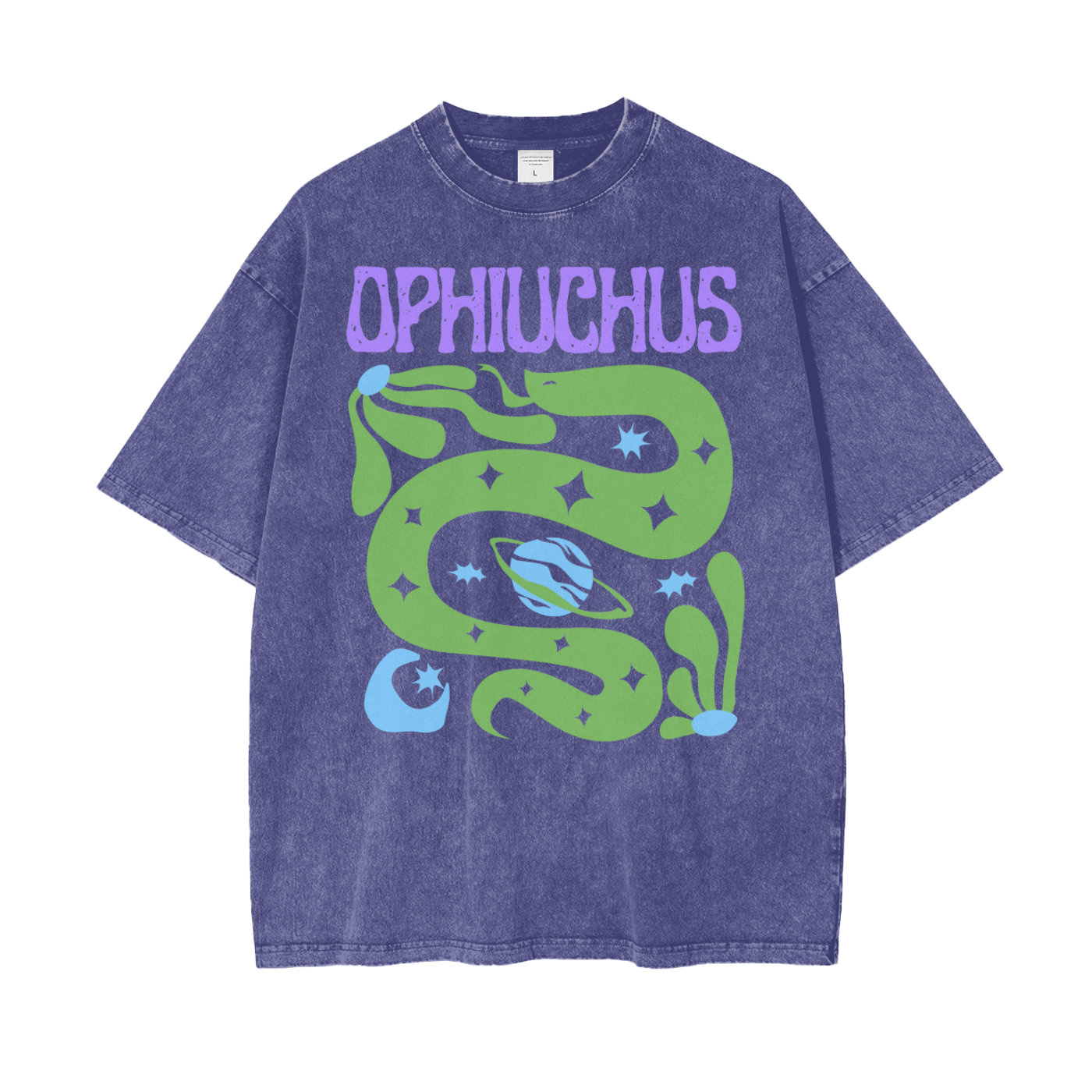Zodiac Ophiuchus Psychedelic Snow Washed T-Shirt