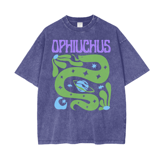 Zodiac Ophiuchus Psychedelic Snow Washed T-Shirt