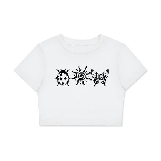 Digital Nature Cotton Fitted Crop Top